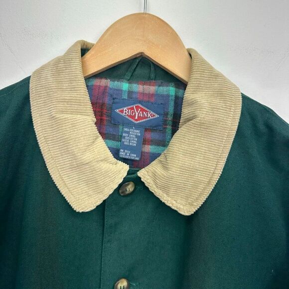 Big Yank Unisex Vintage Emerald Green Corduroy Collar Cuffs Barn Chore Jacket - Picture 6 of 13
